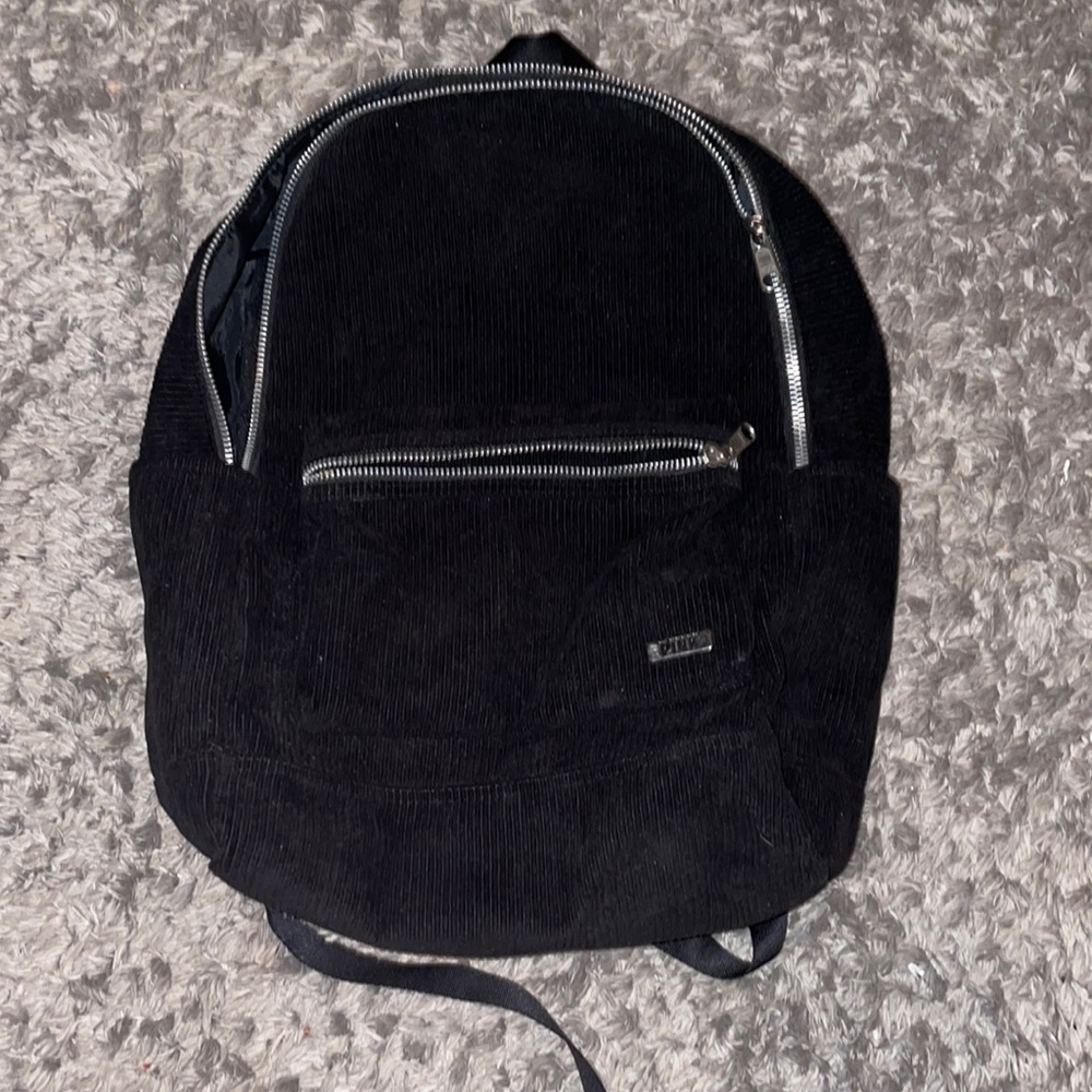 PINK Black Corduroy Bookbag